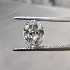 1.22 Carat Fancy Light Gray Oval Cut Diamond SI2 Clarity Good + Good Cutting, no fluorescence GIA Certified Diamond.