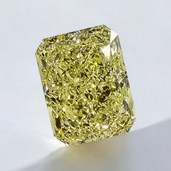 GIA certified natural yellow canary elongated diamond.