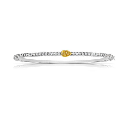 Pear-Shaped Yellow Diamond Bangle Bracelet