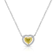 Neon Green Diamond Heart Shape Pendant