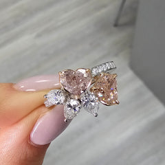 Fancy Brown Pink Heart Shape Diamond Ring