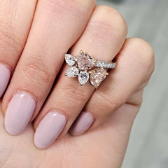 Fancy Brown Pink Heart Shape Diamond Ring