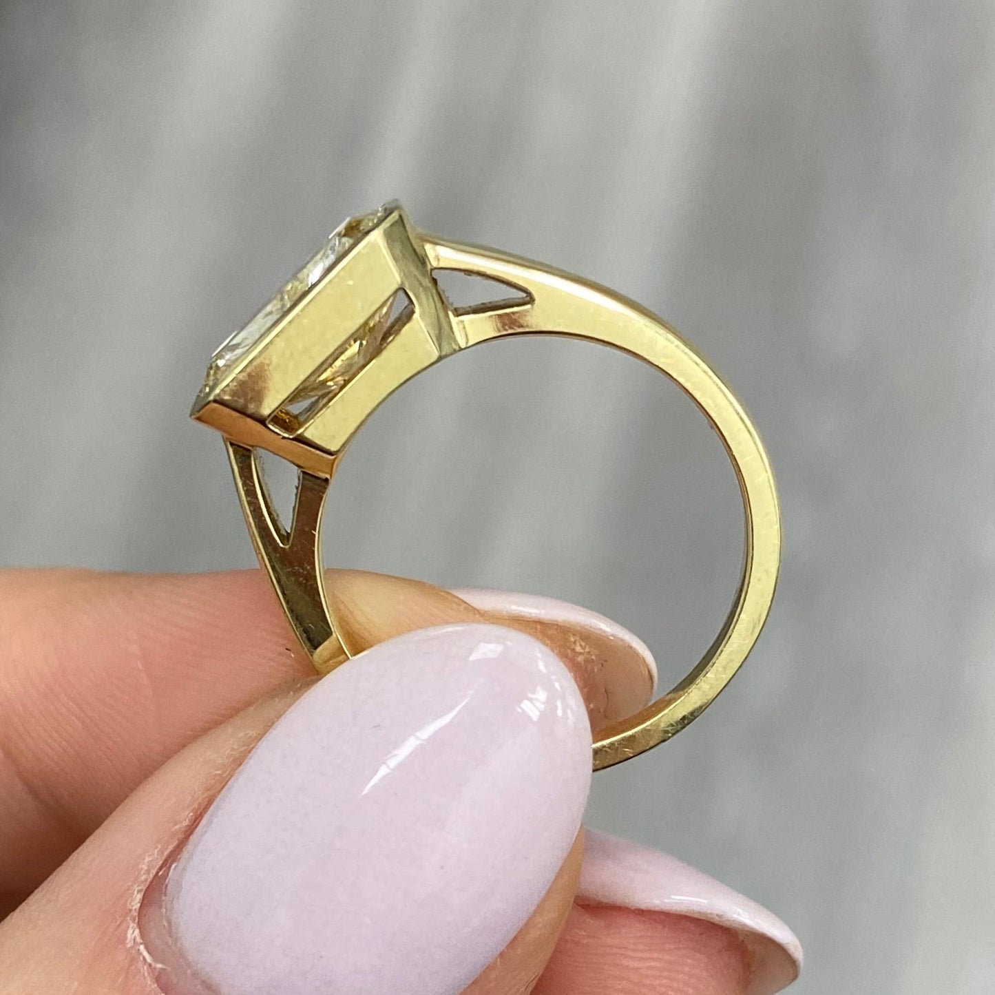 3 carat fancy light yellow diamond ring. Fancy light yellow diamond. Gia certified fancy light yellow diamond. Yellow diamond engagement ring. Canary yellow diamond ring.