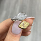 Unique two stone diamond ring with yellow and white diamonds. Perfect statement ring. Diamond Ring.