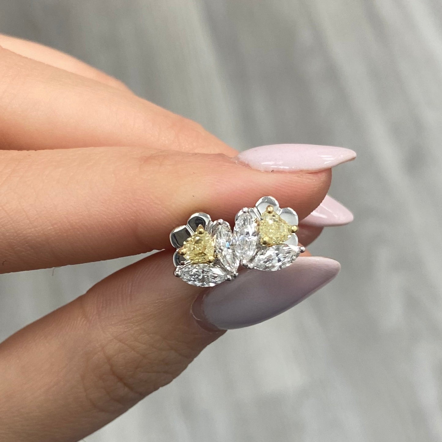 yellow diamond studs. everyday diamond studs