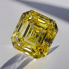 1.53ct GIA Fancy Vivid Yellow Asscher Cut Diamond - Loose