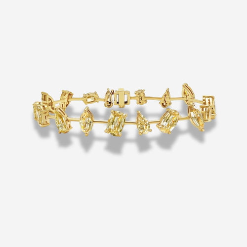 Champagne Diamond Mixed Pattern Bracelet