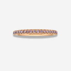 Simple pink diamond eternity ring. Natural pink diamond eternity ring. Delicate pink diamond eternity band. Pink diamond rounds. Natural pink diamonds. Fancy pink diamond round ring.