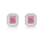 Pink Elongated Radiant Diamond Studs