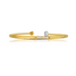 Two-Stone Yellow and White Diamond Bezel Set Bangle Bracelet