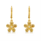 Yellow Diamond Flower Drop Earrings