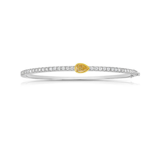 Pear-Shaped Yellow Diamond Bangle Bracelet