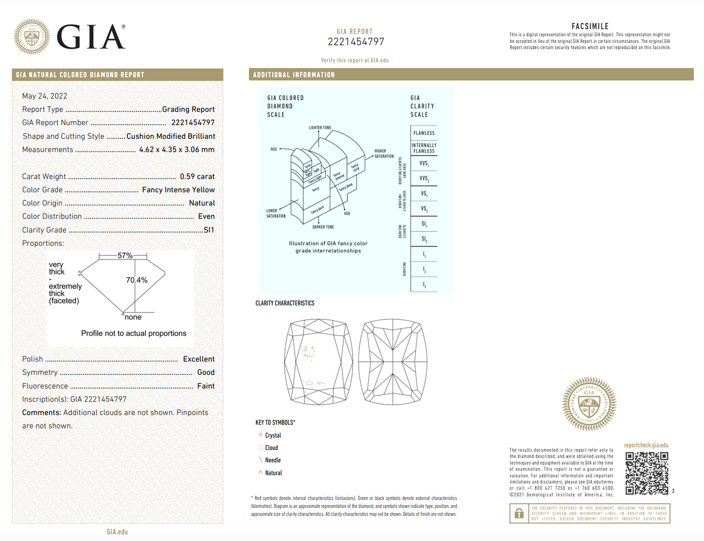 fancy intense yellow cushion diamond studs