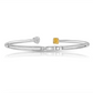 Two-Stone Yellow and White Diamond Bezel Set Bangle