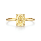 2.73ct Fancy Light Yellow Old Mine Cushion Diamond Ring
