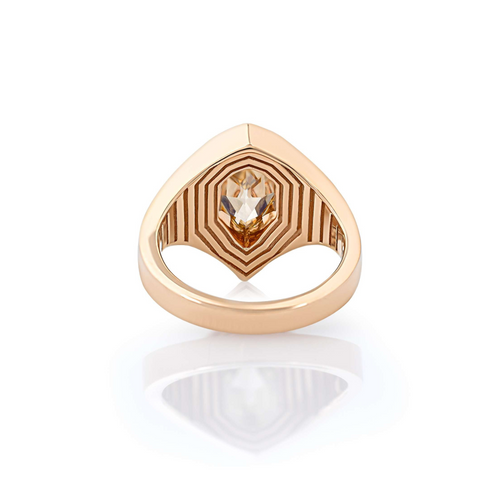 Bezel Set Champagne Diamond Ring