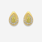 Bezel Swirl Yellow Diamond Studs