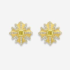 The Meelie Flower Yellow Diamond Studs