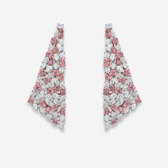 Mixed Pink and White Diamond Chandelier Earrings