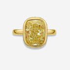 5 Carat Yellow Diamond Bezel Mosaic Statement Ring