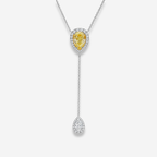 1.5ct Yellow and White Diamond Lariat Necklace