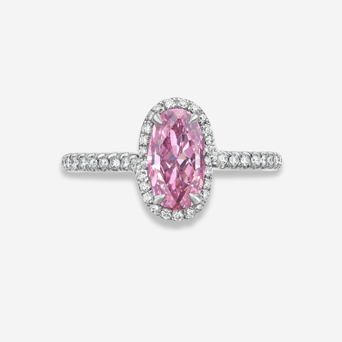 Fancy Vivid Purple-Pink Oval Diamond Ring