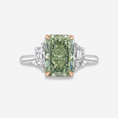 2.56ct Green Diamond Engagement Ring