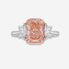 3ct Fancy Brown-Pink Elongated Radiant Diamond Engagement Ring