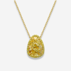 10ct Light Yellow Pear Diamond Pendant