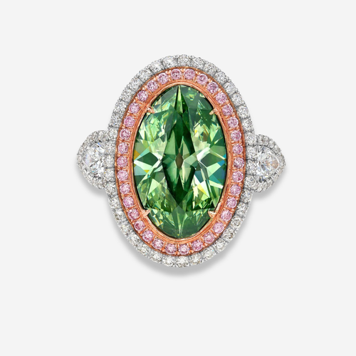 5.78ct Green Marquise Diamond Ring