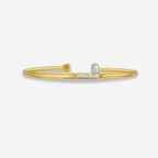 Two-Stone Yellow and White Diamond Bezel Set Bangle Bracelet