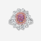 1ct Light Pink Cushion Diamond Statement Ring