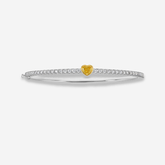 Yellow Heart Diamond Bangle Bracelet