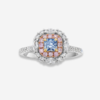 Fancy Blue Radiant Diamond Ring