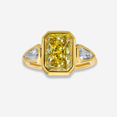 Yellow Diamond Bezel Set Engagement Ring