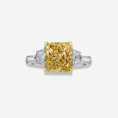 2ct Fancy Light Yellow Cushion Diamond Engagement Ring