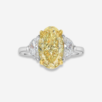 3.5ct Fancy Yellow Oval Diamond Engagement Ring