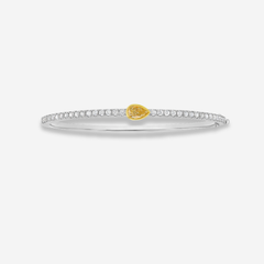 Yellow Pear Diamond Bangle Bracelet