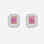 Pink Elongated Radiant Diamond Studs
