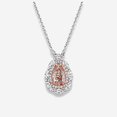 1ct Pink Pear Diamond Pendant
