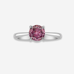 1ct Fancy Intense Pink Round Diamond Engagement Ring