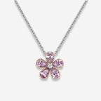 1ct Light Pink Diamond Flower Pendant