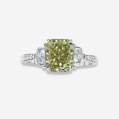 2ct Green Radiant Diamond Engagement Ring