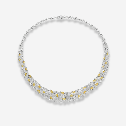 23ct Yellow and White Diamond Necklace