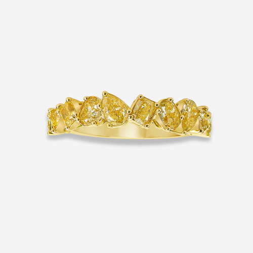 Mixed Yellow Diamond Half Eternity Band