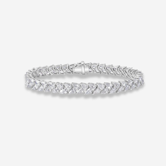 10ct White Pear Diamond Bracelet