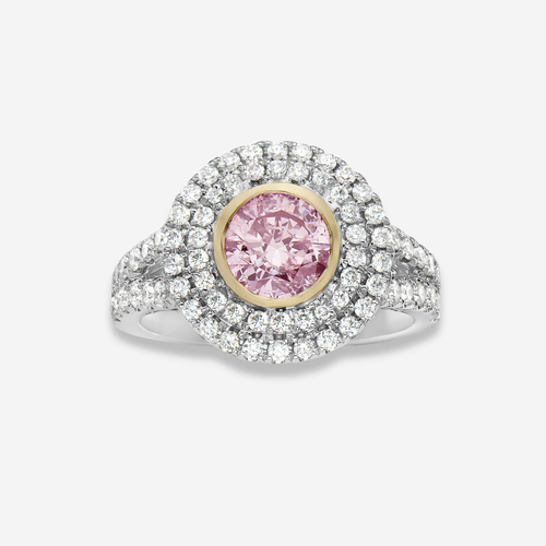 1ct Light Pink Round Diamond Ring