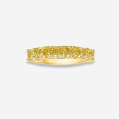 4ct Fancy Yellow Radiant Half Eternity Diamond Band