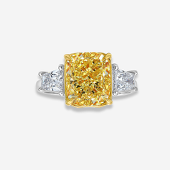 5ct Fancy Yellow Cushion Diamond Engagement Ring