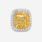 2.00ct Fancy Yellow Double Halo Diamond Studs